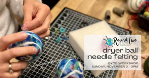 Wool Dryer Ball Needle Felting Workshop - Nov. 3